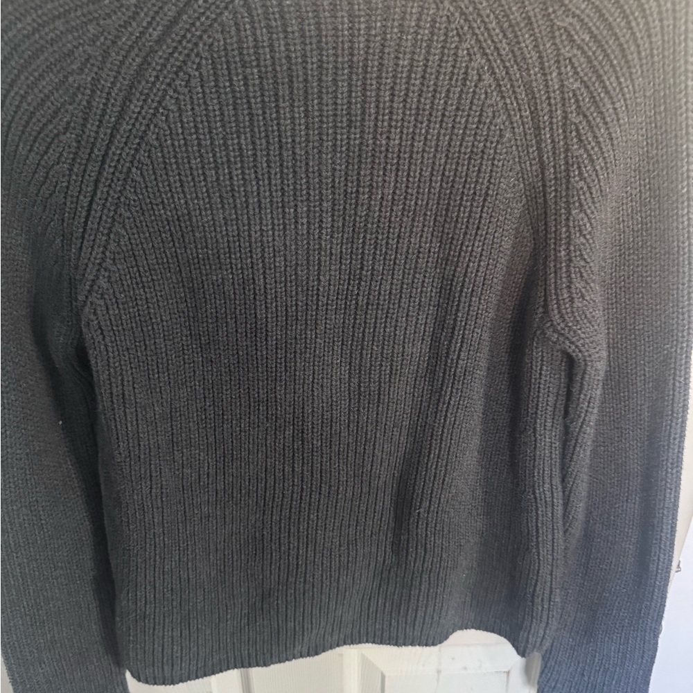 Quince Organic Cotton Gray Sweater Chunky Fisherman Crew Rib Ribbed Knit Size M - Picture 8 of 12